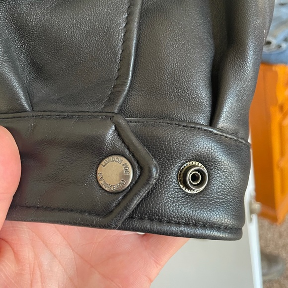 Black Leather Men’s London Fog Jacket L, genuine - Picture 5 of 10